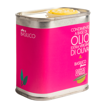 Condimento olio extra vergine di oliva e basilico