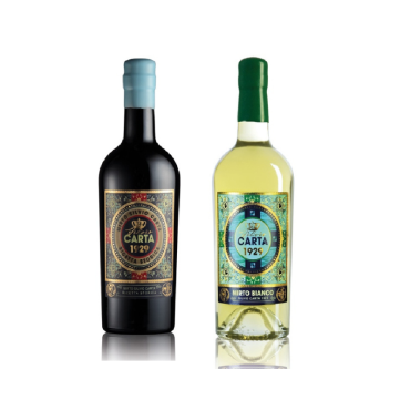 Set Liquore di mirto bianco e rosso Silvio Carta ( Cassetta regalo in legno)